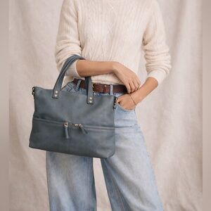 Aspen Leather Top-Handle / Crossbody Bag • Made in India